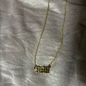Gold Chain Necklace with 999 Pendant